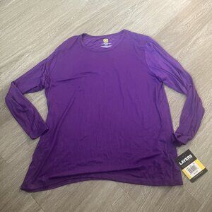 Wonder Wink Women 2XL Scrub Top Long Sleeve Eggplant Purple Work Medical